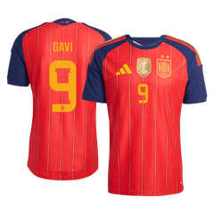 Męska koszulka Hiszpanii Champion Edition domowa GAVI #9 wersja zawodnicza - Mundial 2026