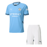 Męska Wysokiej jakości komplet koszulek piłkarskich Manchester City Home (koszulka + spodenki) 2024/25 - Topowe Koszulki Pilkarskie Sklep Internetowy