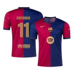 Męska Koszulka Domowa FC Barcelona RAPHINHA #11 2024/25 - UCL (Spotify Logo Without Text) - Topowe Koszulki Pilkarskie Sklep Internetowy