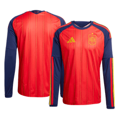 Męska Koszulka Domowa Spain 2026 z Długim Rękawem - World Cup