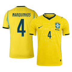 Męska koszulka Brazylii domowa MARQUINHOS #4 wersja zawodnicza - Mundial 2026