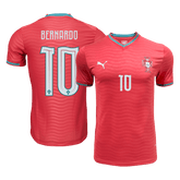 Męska Koszulka Domowa Portugal BERNARDO #10 Wersja Piłkarska World Cup 2026 - Slim Fit