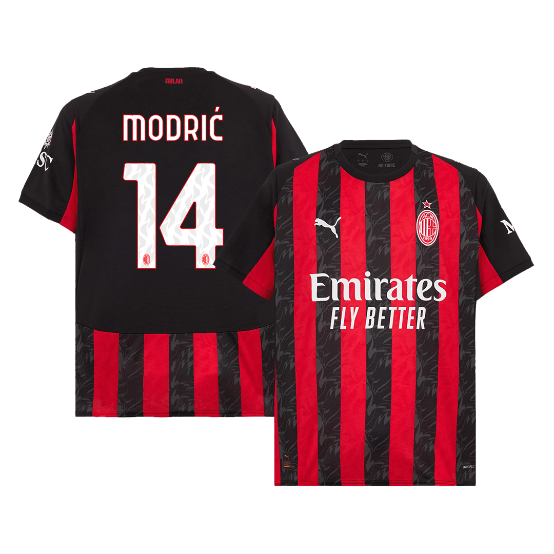 Męska Koszulka Domowa AC Milan MODRIĆ #14 2025/26 - Topowe Koszulki Pilkarskie Sklep Internetowy
