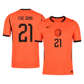 Męska koszulka Holandii domowa F.DE JONG #21 wersja zawodnicza - Mundial 2026