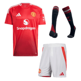 Męski zestaw koszulek piłkarskich Manchester United Home (koszula + spodenki + skarpetki) 2024/25 - Topowe Koszulki Pilkarskie Sklep Internetowy