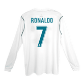 Męska Koszulka Retro Domowa Real Madrid RONALDO #7 2017/18 z Długim Rękawem - Topowe Koszulki Pilkarskie Sklep Internetowy