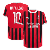 Męska wersja piłkarza RAFA LEÃO #10 AC Milan Koszulka domowa piłkarska 2024/25 - UCL - Slim Fit - Topowe Koszulki Pilkarskie Sklep Internetowy