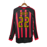 Męska koszulka piłkarska z długim rękawem Retro KAKA' #22 2006/07 AC Milan Home - Topowe Koszulki Pilkarskie Sklep Internetowy