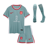 Dziecięcy wyjazdowy zestaw koszulek piłkarskich Atletico Madryt (koszulka+spodenki+skarpety) 2024/25 - Topowe Koszulki Pilkarskie Sklep Internetowy