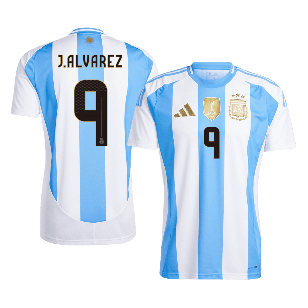 Męska Koszulka Domowa Argentyna J.ALVAREZ #9 2024 - Topowe Koszulki Pilkarskie Sklep Internetowy