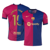 Męska Wersja dla zawodnika LAMINE YAMAL #19 Barcelona Home Wysokiej jakości koszulka piłkarska 2024/25 - Slim Fit - Topowe Koszulki Pilkarskie Sklep Internetowy
