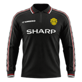 Męska Koszulka Retro Wyjazdowa Manchester United 1998 z Długim Rękawem