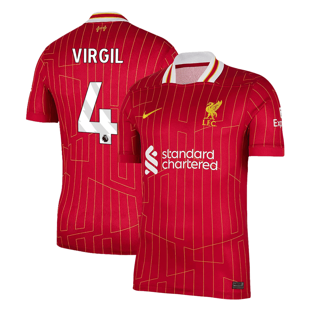 VIRGIL #4 Liverpool Koszulka domowa piłkarska 2024/25 - Topowe Koszulki Pilkarskie Sklep Internetowy