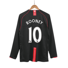 Retro ROONEY #10 2007/08 Męska Koszulka Wyjazdowa MU z Długim Rękawem - Topowe Koszulki Pilkarskie Sklep Internetowy