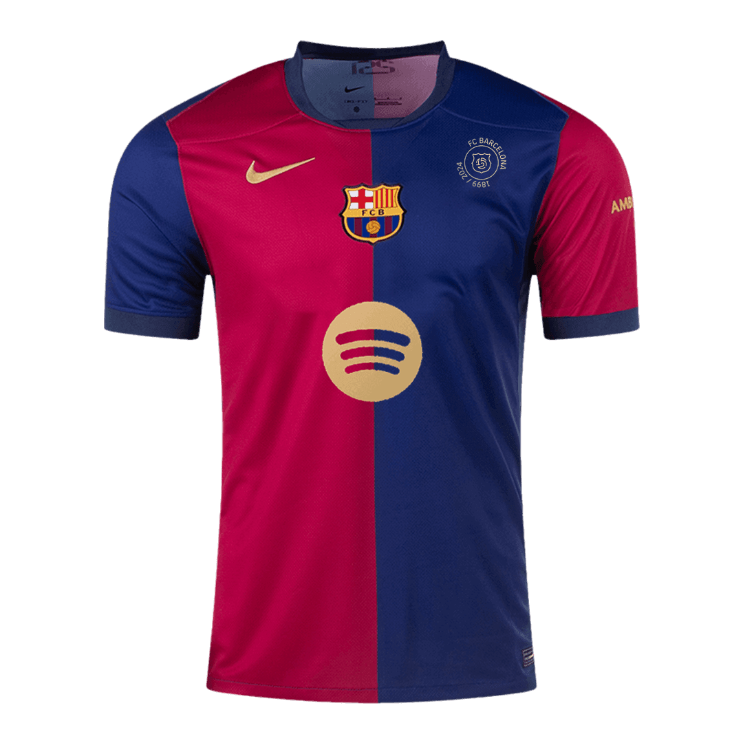 Męska koszulka piłkarska Barcelona Home 2024/25 - 125th Anniversary (Spotify Logo Without Text) - Topowe Koszulki Pilkarskie Sklep Internetowy