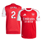 Męska Koszulka Domowa Arsenal SALIBA #2 Wersja Piłkarska 2025/26 - Slim Fit - Topowe Koszulki Pilkarskie Sklep Internetowy
