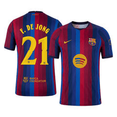 Męska koszulka Barcelony domowa F. DE JONG #21 wersja zawodnicza 2026/27 - UCL