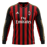 Męska Koszulka Retro Domowa AC Milan 2013/14 z Długim Rękawem