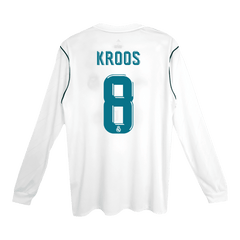 Męska Koszulka Retro Domowa Real Madryt KROOS #8 Długi Rękaw 2017/18 - Topowe Koszulki Pilkarskie Sklep Internetowy