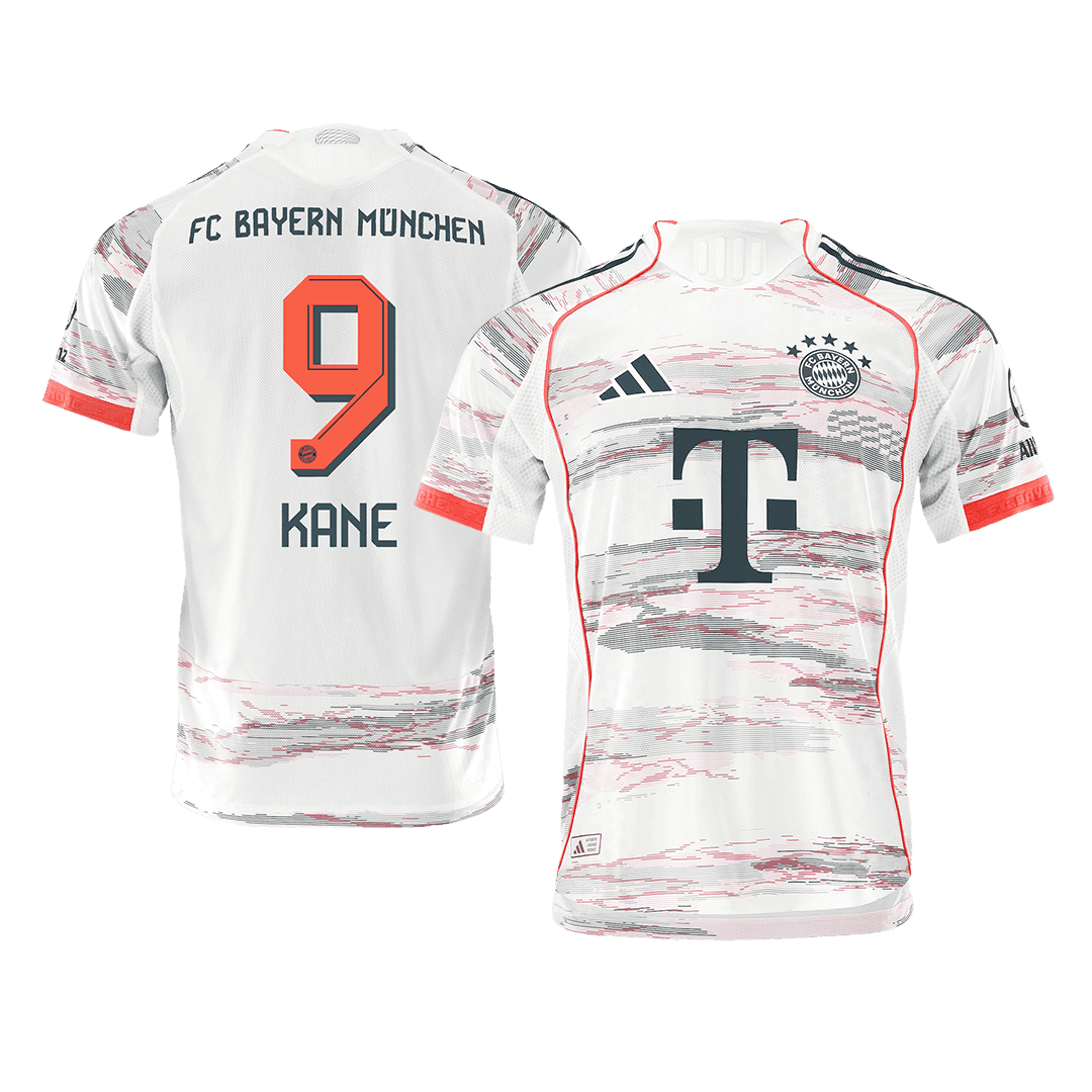 Męska Koszulka Wyjazdowa Bayern Monachium KANE #9 Wersja Piłkarska 2025/26 - Slim Fit - Topowe Koszulki Pilkarskie Sklep Internetowy