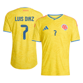 Męska Koszulka Domowa Colombia LUIS DíAZ #7 Wersja Piłkarska World Cup 2026 - Slim Fit