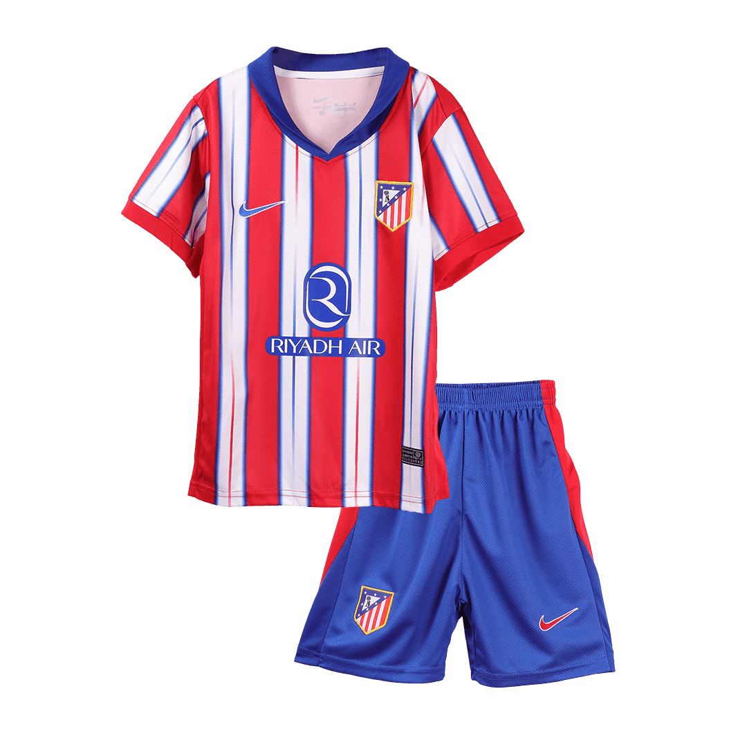 Dziecięcy zestaw koszulek piłkarskich Atletico Madryt (koszulka+spodenki) 2024/25 - Topowe Koszulki Pilkarskie Sklep Internetowy