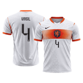 Męska koszulka Holandii wyjazdowa VIRGIL #4 wersja zawodnicza - Mundial 2026