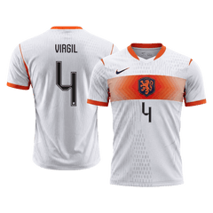 Męska koszulka Holandii wyjazdowa VIRGIL #4 wersja zawodnicza - Mundial 2026