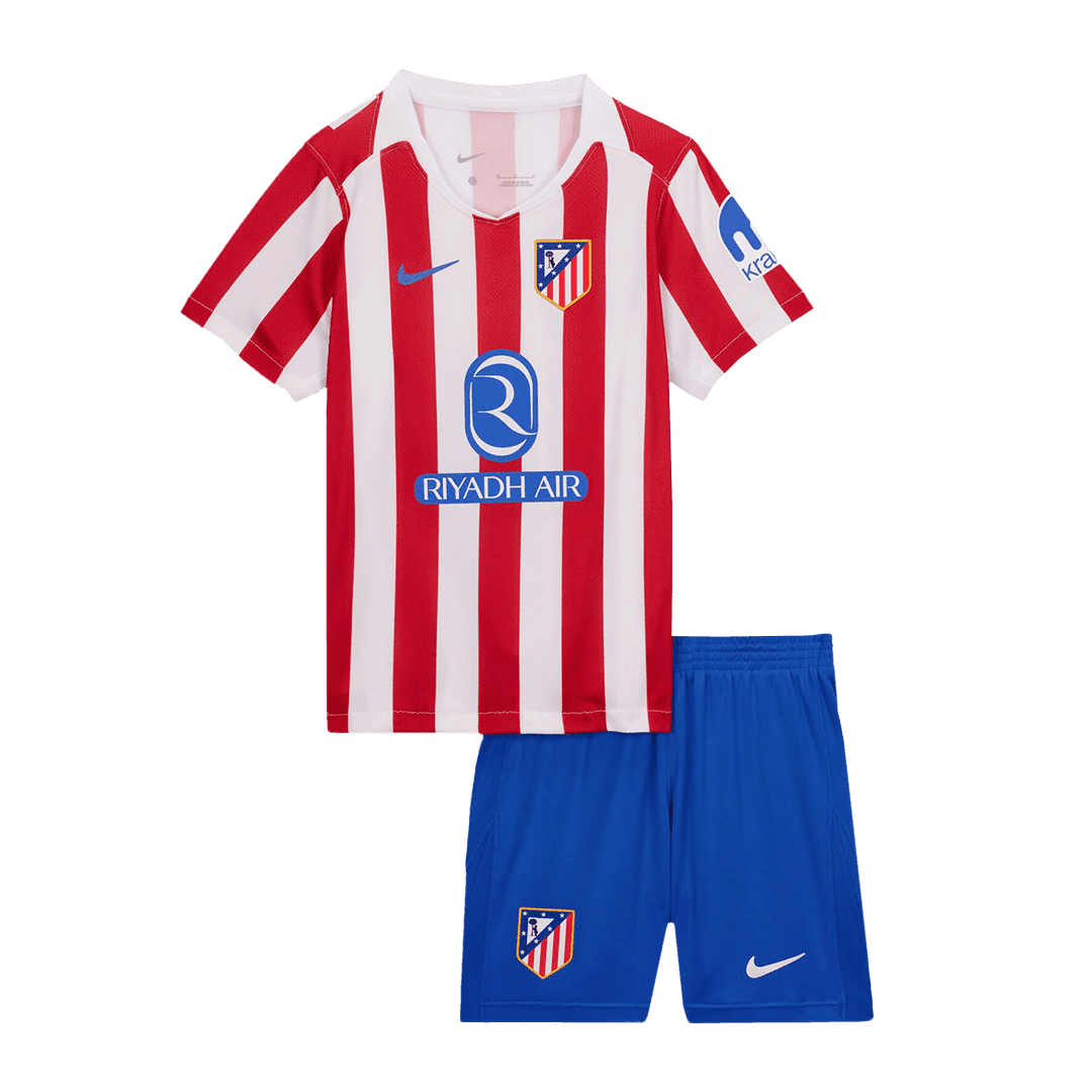 Dziecięcy Zestaw Domowy Atletico Madryt (Koszulka+Spodenki) 2025/26 - Topowe Koszulki Pilkarskie Sklep Internetowy