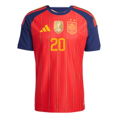 Męska koszulka Hiszpanii Champion Edition domowa PEDRI #20 wersja zawodnicza - Mundial 2026