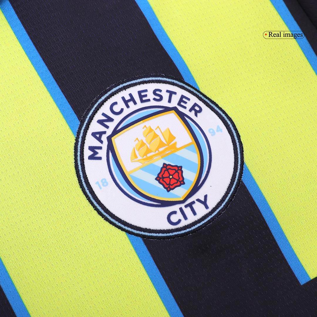 Komplet wyjazdowych koszulek piłkarskich Manchester City (koszula + spodenki + skarpetki) 2024/25 - Topowe Koszulki Pilkarskie Sklep Internetowy