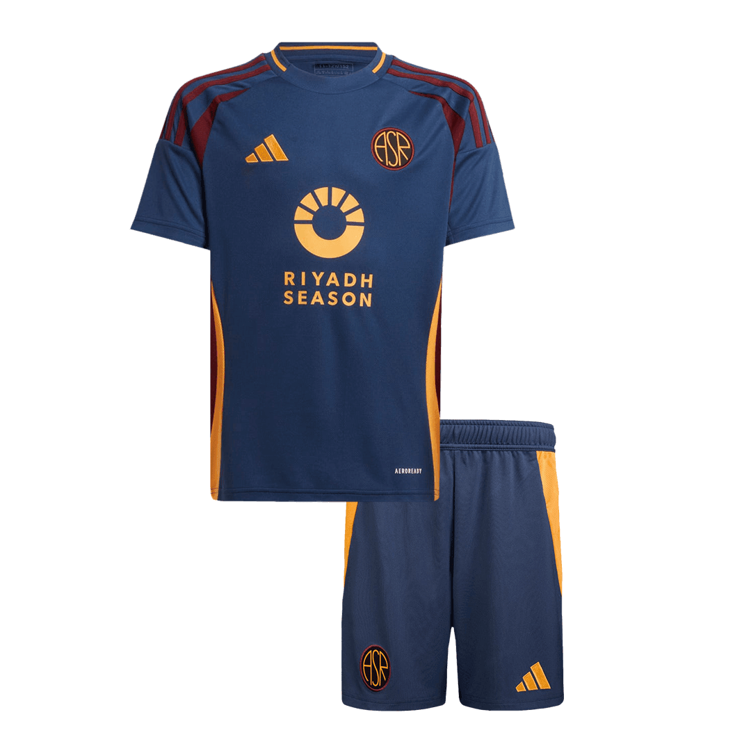 Dziecięcy Zestaw Trzeci Wyjazdowy AS Roma 2024/25 (Koszulka + Spodenki) - Topowe Koszulki Pilkarskie Sklep Internetowy