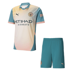 Męska Wysokiej jakości komplet koszulek piłkarskich Manchester City Fourth Away (koszulka + spodenki) 2024/25 - Zdecydowanie City - Topowe Koszulki Pilkarskie Sklep Internetowy