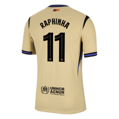 Męska Koszulka Wyjazdowa FC Barcelona RAPHINHA #11 Wersja Piłkarska 2025/26 - UCL - Slim Fit - Topowe Koszulki Pilkarskie Sklep Internetowy