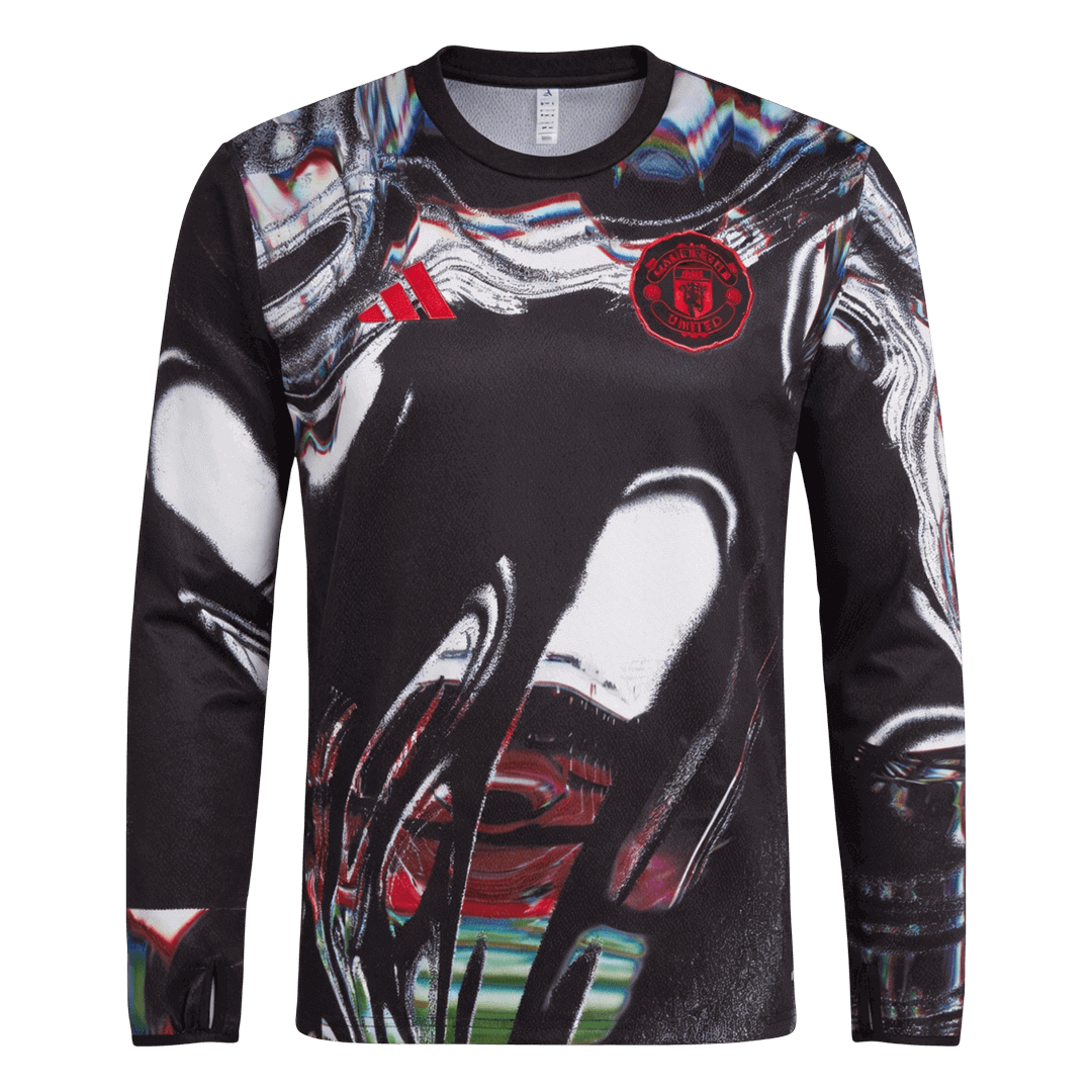 Męska Koszulka Przedmeczowa Manchester United 2025/26 z Długim Rękawem