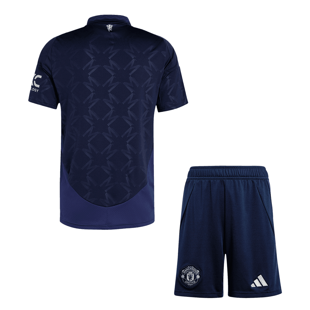 Męski wyjazdowy komplet piłkarski Manchester United (koszula + spodenki) 2024/25 - Topowe Koszulki Pilkarskie Sklep Internetowy