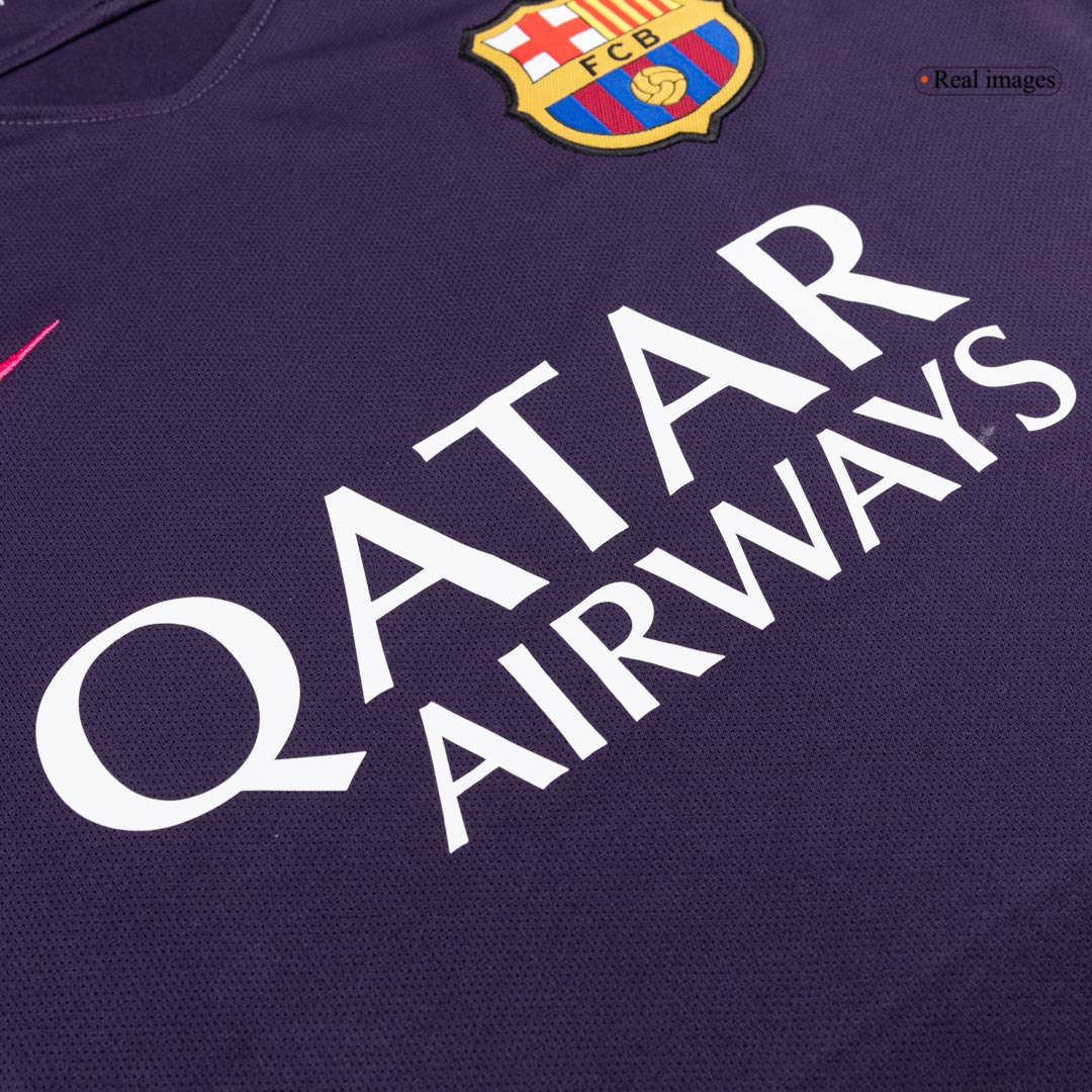 Męska Koszulka Retro Wyjazdowa Barcelona 2016/17