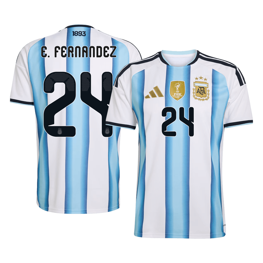 Męska koszulka Argentyny domowa E. FERNANDEZ #24 - Mundial 2026 [PREMIUM]