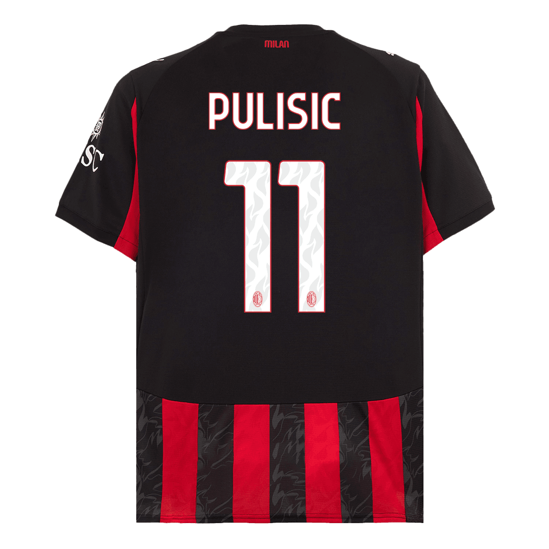 Męska Koszulka Domowa AC Milan PULISIC #11 2025/26 - Topowe Koszulki Pilkarskie Sklep Internetowy