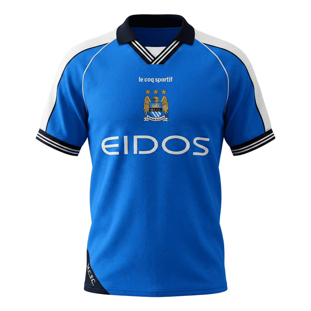 Męska Koszulka Retro Domowa Manchester City 1999/01