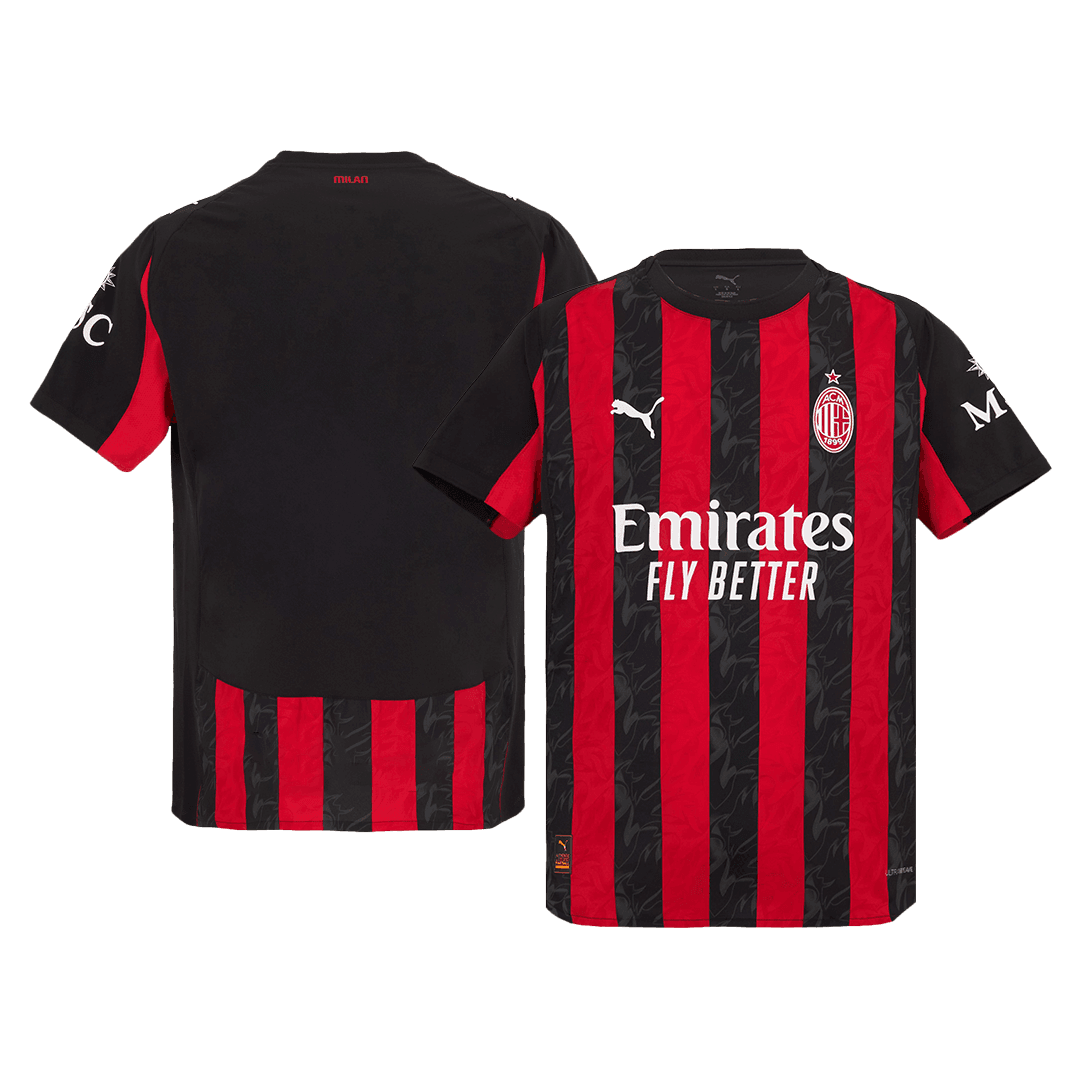 Męska Koszulka Domowa AC Milan Wersja Piłkarska 2025/26 - Slim Fit - Topowe Koszulki Pilkarskie Sklep Internetowy