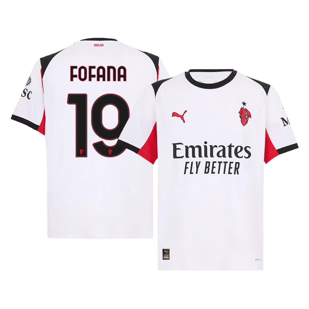 Męska Koszulka Wyjazdowa AC Milan FOFANA #19 2025/26 - Topowe Koszulki Pilkarskie Sklep Internetowy