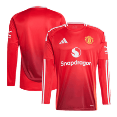 Męska Koszulka piłkarska Manchester United Home z długim rękawemWysokiej jakości koszulka piłkarska 2024/25 - Topowe Koszulki Pilkarskie Sklep Internetowy