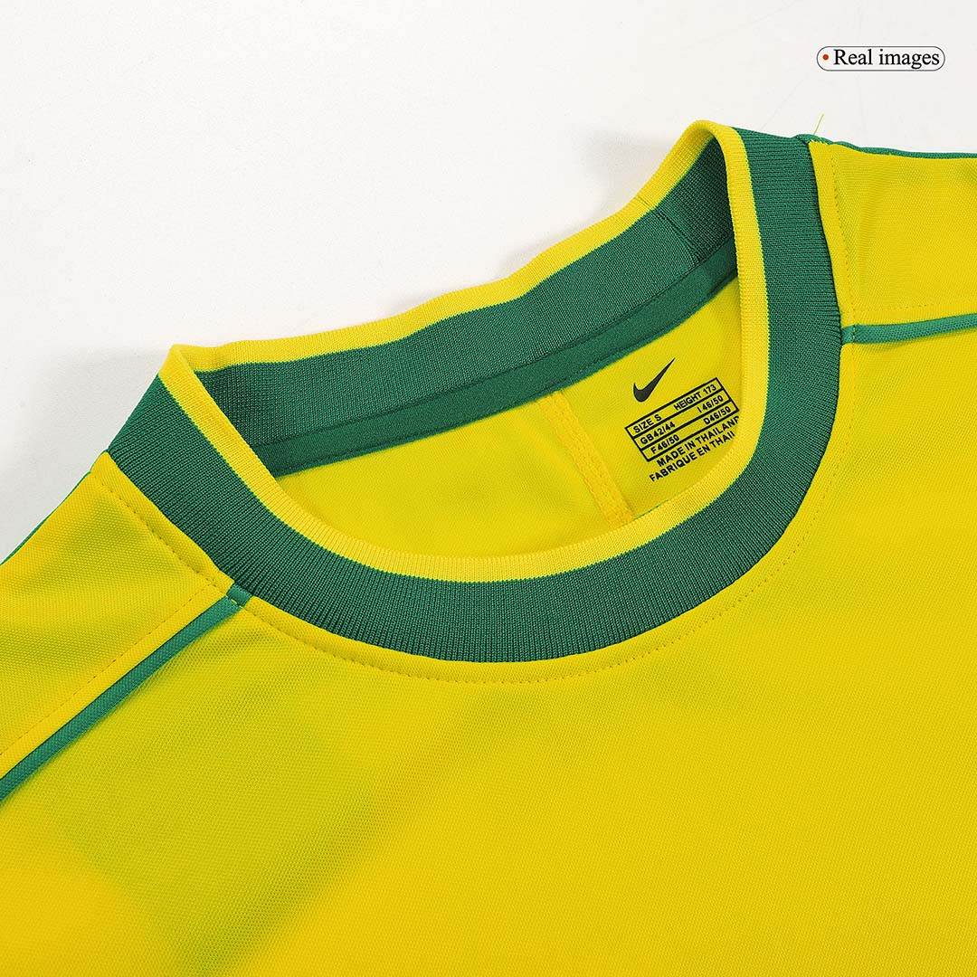 Męska Koszulka Retro Domowa Brazylia RONALDO #9 1998 - World Cup - Topowe Koszulki Pilkarskie Sklep Internetowy