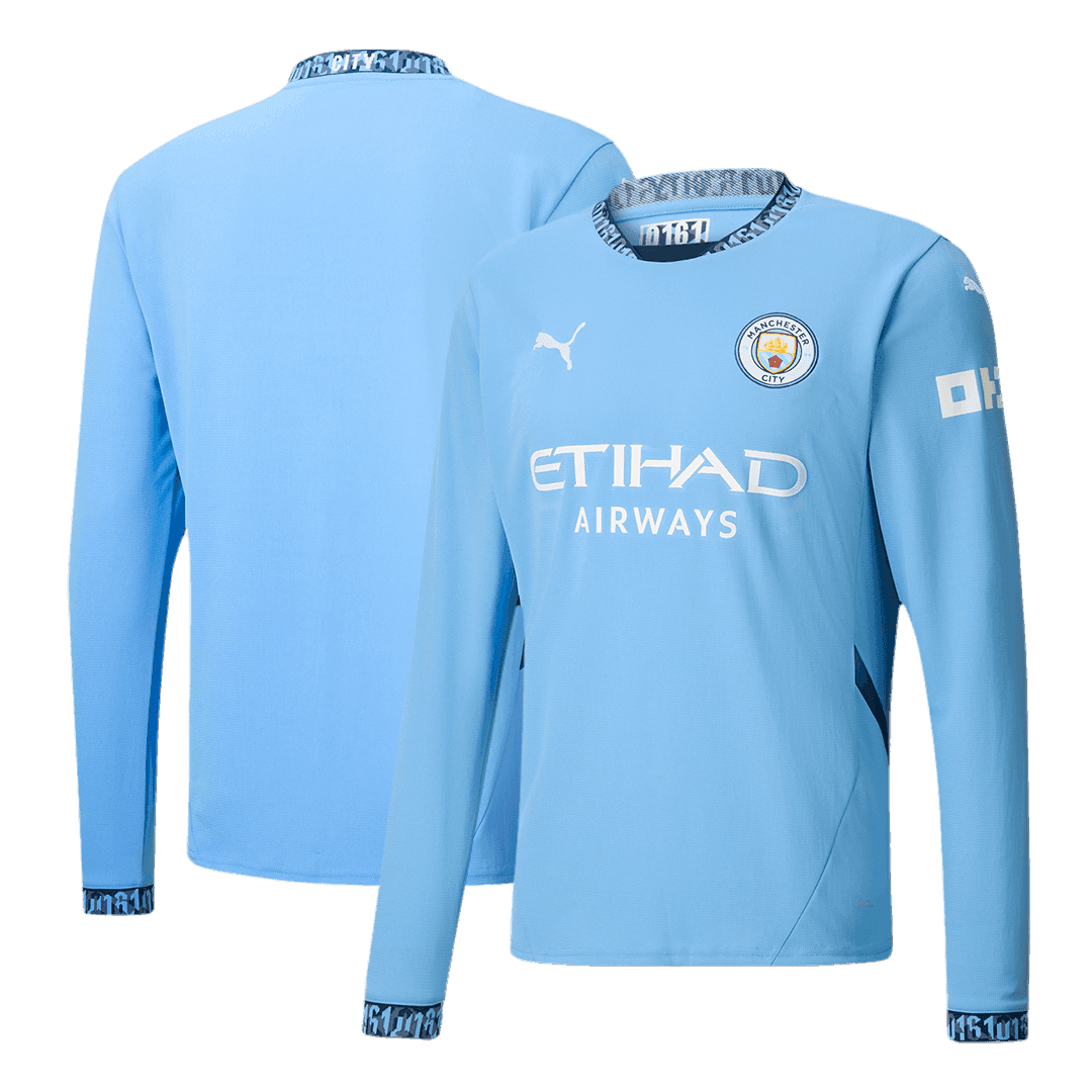 Manchester City Home Koszulka piłkarska z długim rękawem 2024/25 - Topowe Koszulki Pilkarskie Sklep Internetowy