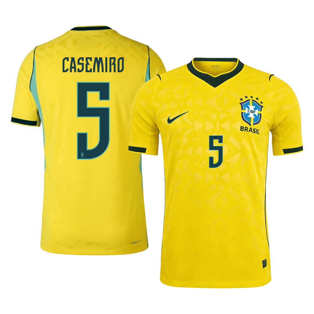 Męska koszulka Brazylii domowa CASEMIRO #5 wersja zawodnicza - Mundial 2026