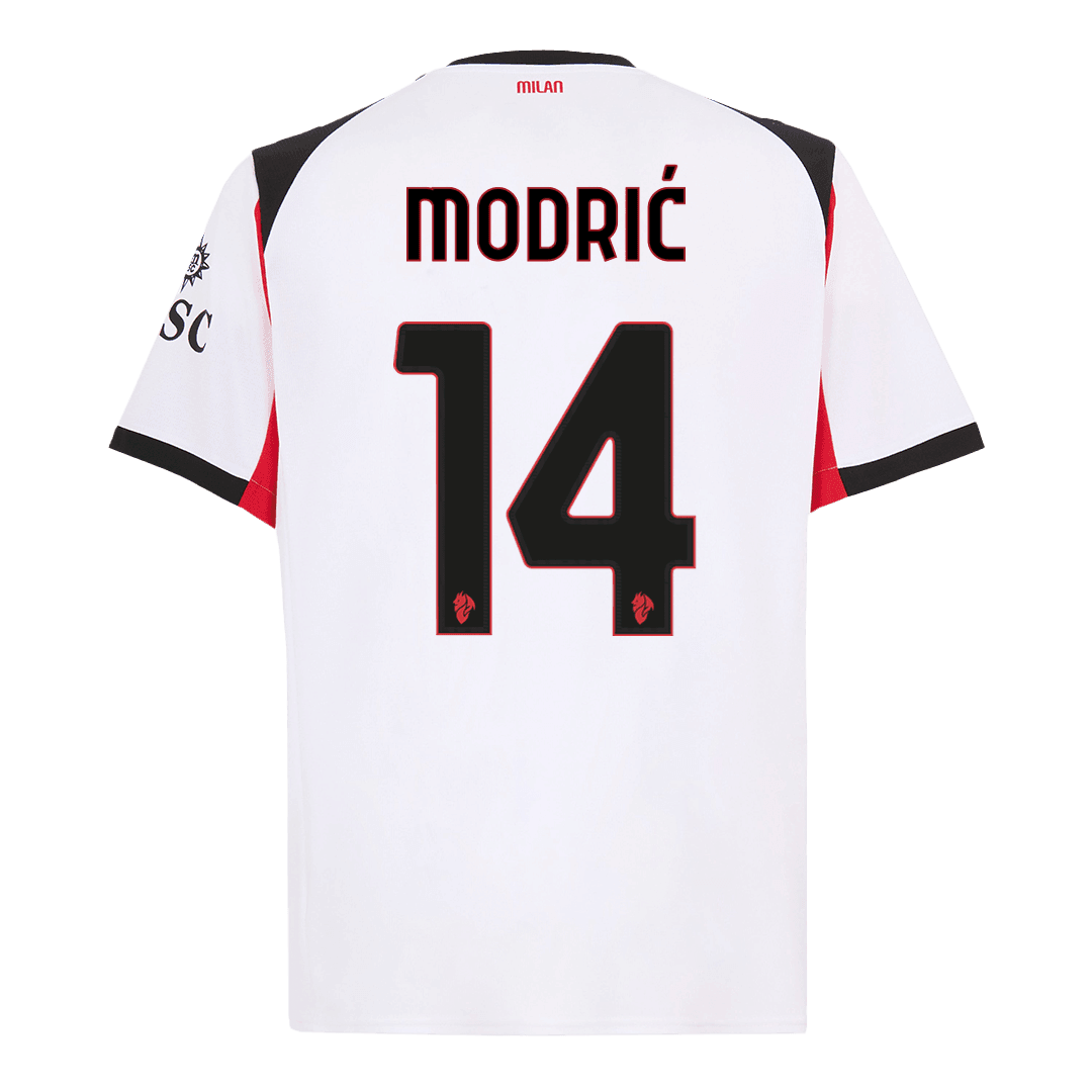 Męska Koszulka Wyjazdowa AC Milan MODRIĆ #14 2025/26 - Topowe Koszulki Pilkarskie Sklep Internetowy