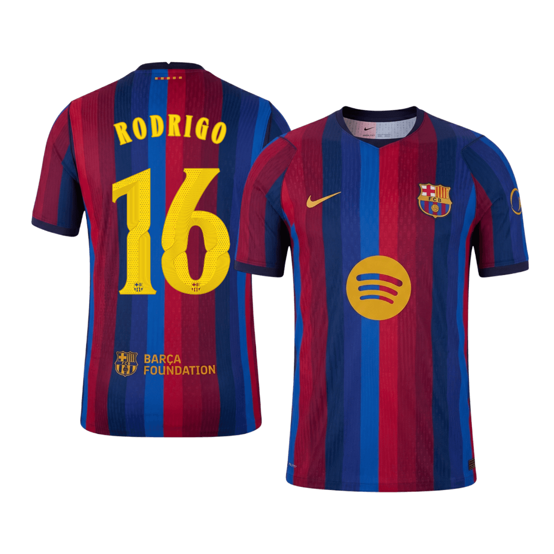Męska koszulka Barcelony domowa RODRIGO #16 wersja zawodnicza 2026/27 - UCL