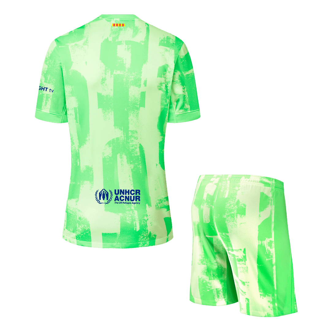 Barcelona Third Away Zestaw Piłkarski (Koszulka+Spodenki) 2024/25 - UCL (Spotify Logo without Text) - Topowe Koszulki Pilkarskie Sklep Internetowy