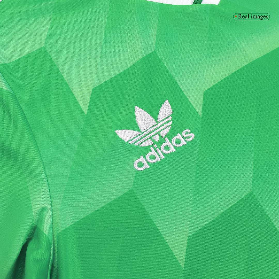 Męska zielona koszulka piłkarska West Germany Retro Away z lat 1988-1990 - Topowe Koszulki Pilkarskie Sklep Internetowy